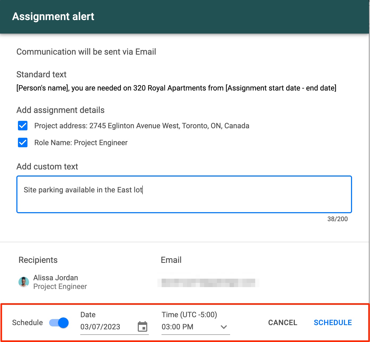 assignment alerts and reports